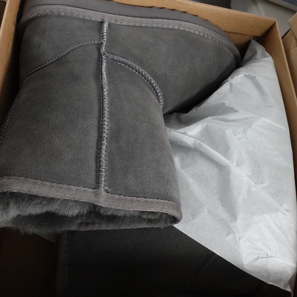 NWOB Quince Womens Australian Shearling Mid-Calf Boot Gray Shoes Size 6 OT-5707